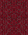 Deep Red Abstract Geometric Pattern Rug