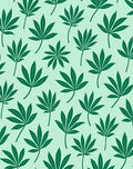 Green Leaf Pattern Print Rug
