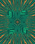 Circuit Board Geometric Pattern Design Rug