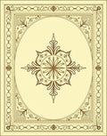 Cream Brown Ornate Floral Medallion Rug