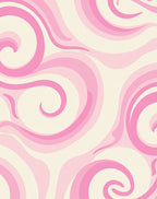 Soft Pink Swirls Abstract Design Rug