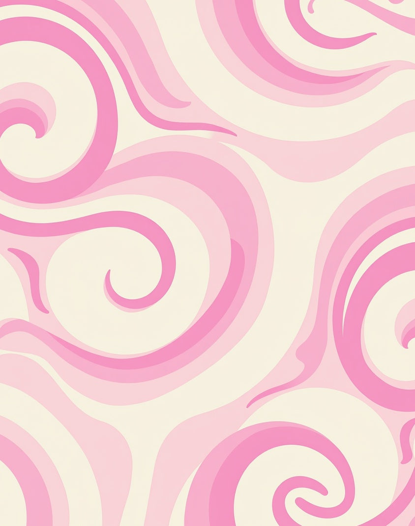 Soft Pink Swirls Abstract Design Rug