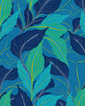 Tropical Leaf Pattern Rug
