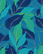 Tropical Leaf Pattern Rug