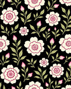 Bold Floral Pattern With Pink Accents Rug