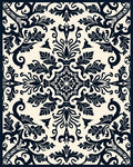 Classic Swirling Floral Damask Design Rug