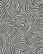 Abstract Black Cream Striped Pattern Rug
