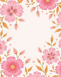 Pink Floral Botanical Pattern Rug