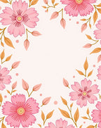 Pink Floral Botanical Pattern Rug