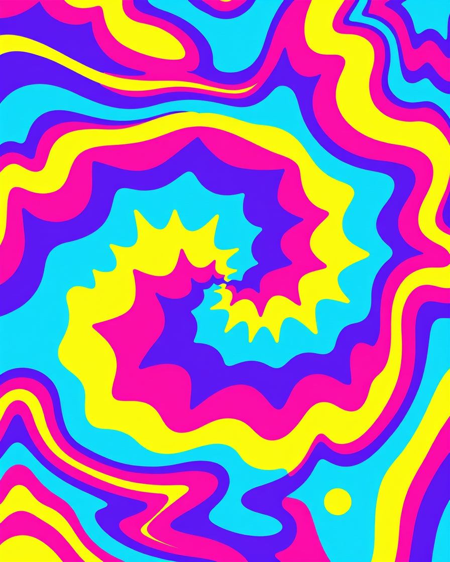 Vibrant Swirling Psychedelic Pattern Rug