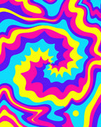 Vibrant Swirling Psychedelic Pattern Rug