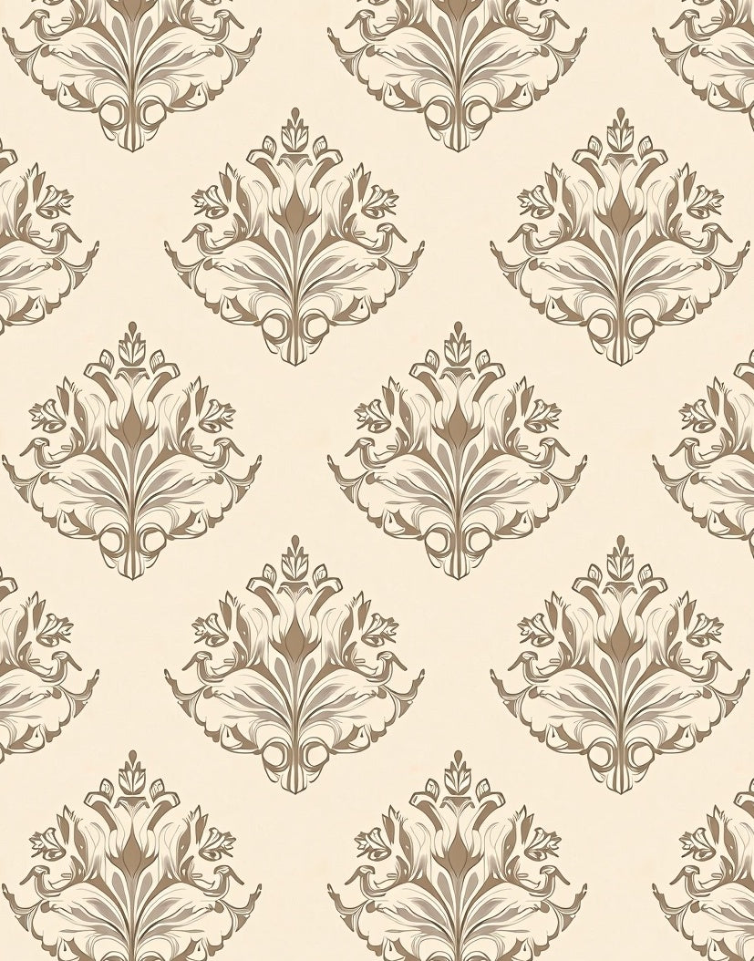 Elegant Floral Damask Pattern Rug