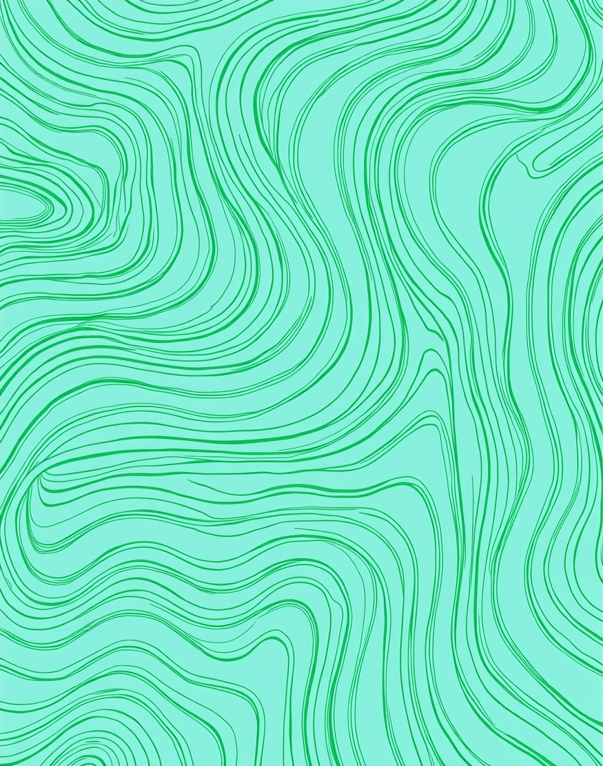 Aqua Green Swirling Abstract Lines Rug