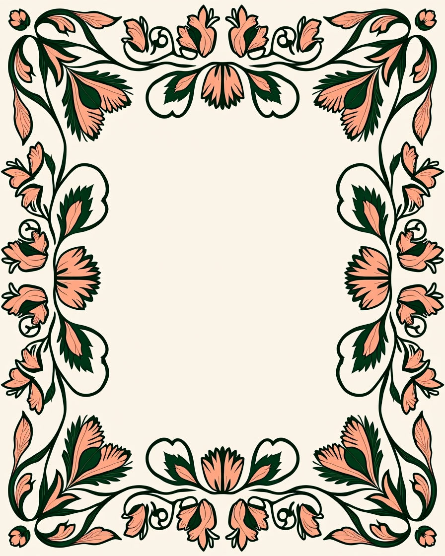 Floral Vine With Pink Petals Rug