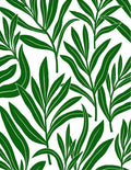 Green Leafy Pattern Rug