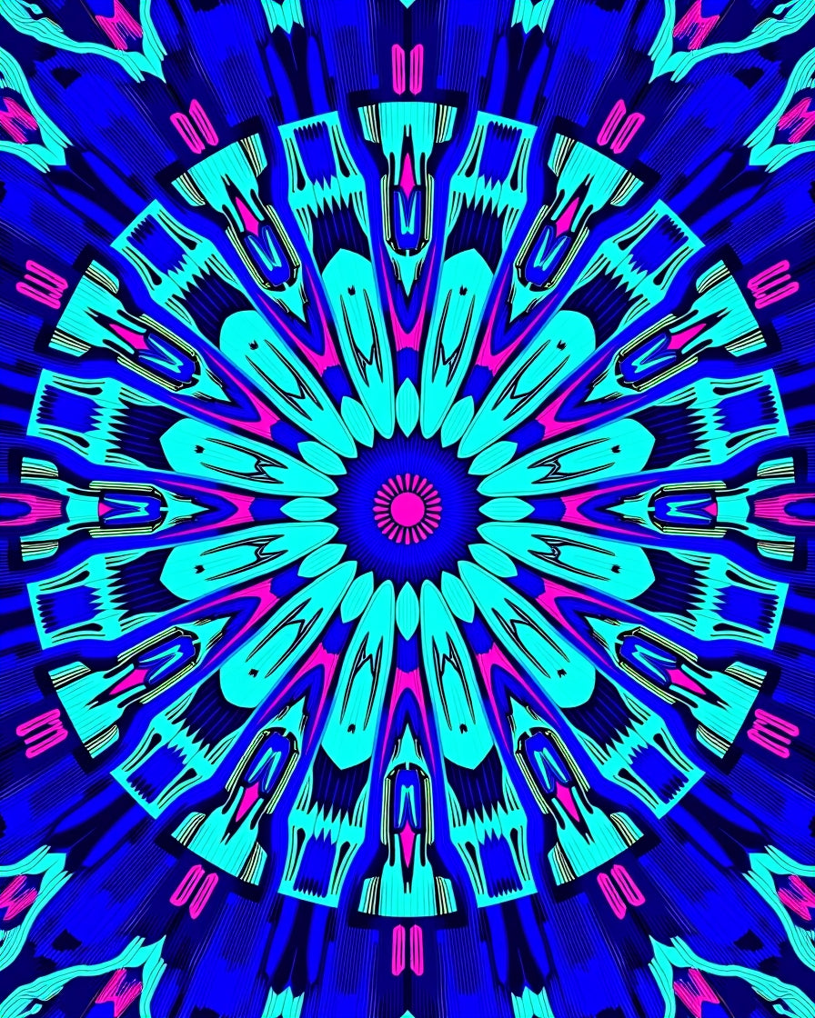 Bold Symmetry Geometric Mandala Design Rug