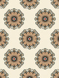 Warm Tone Floral Medallion Pattern Rug