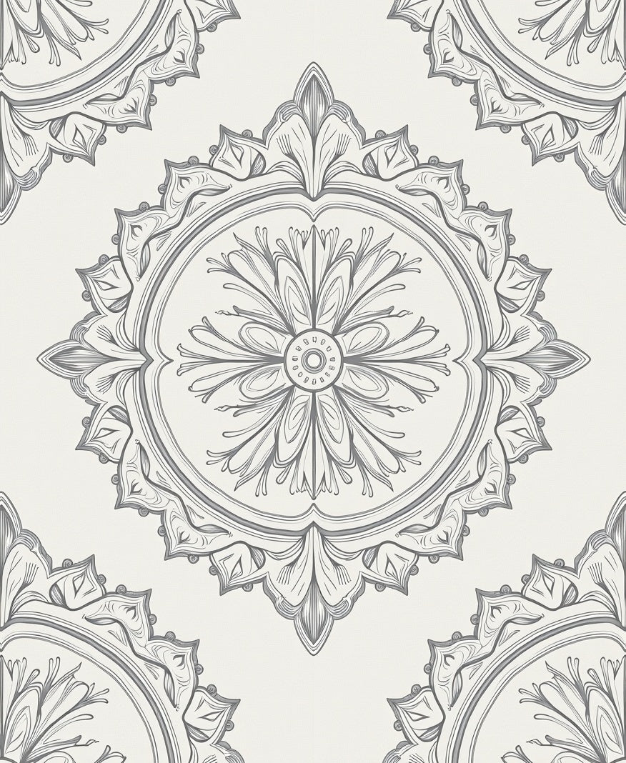 Elegant Floral Mandala Medallion Pattern Rug