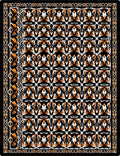 Bold Orange And White Floral Pattern Rug