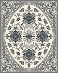 Oval Floral Classic Design Rug