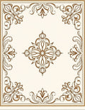 Elegant Brown Scrollwork With Center Medallion Rug