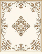 Elegant Brown Scrollwork With Center Medallion Rug