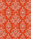 Ornate White Floral Damask Pattern Rug