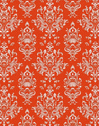 Ornate White Floral Damask Pattern Rug