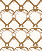 Brown Interlocking Trellis Pattern Rug
