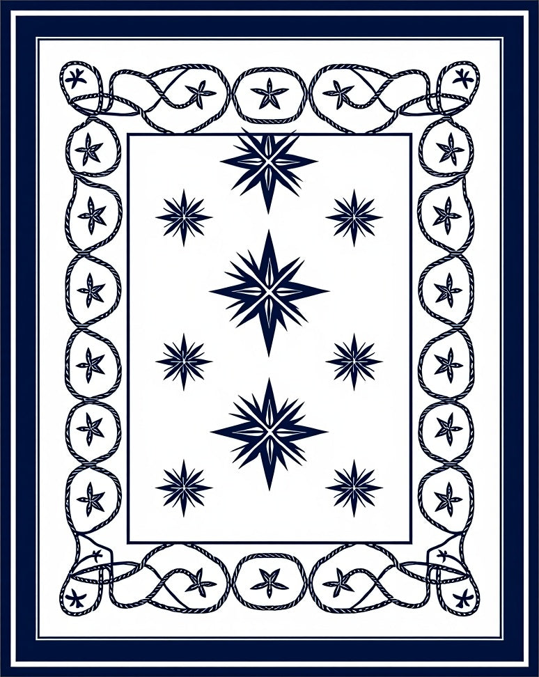 Nautical Star Rope Pattern Rug
