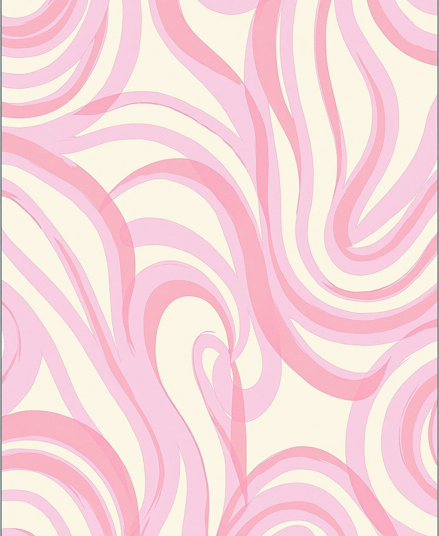 Pink Swirls Abstract Pattern Rug