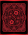 Floral Intricate Red Black Design Rug