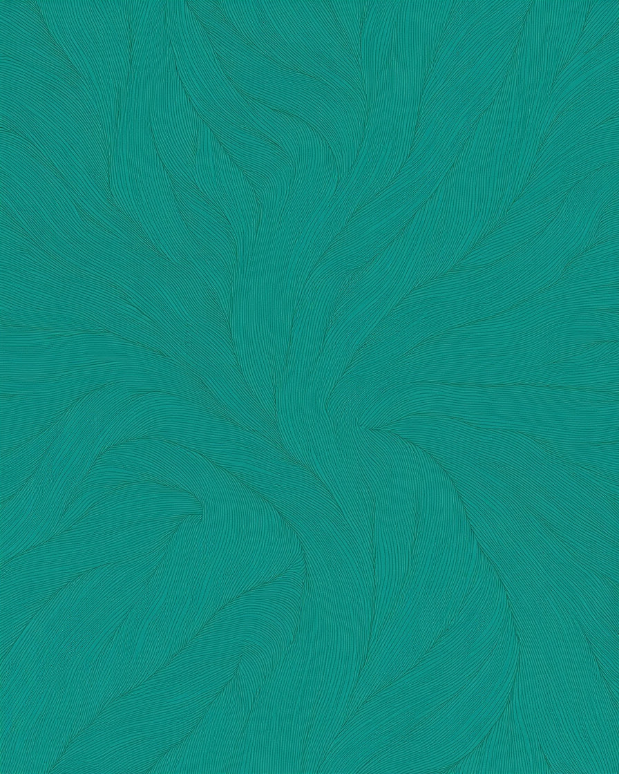 Teal Swirling Linear Flow Rug