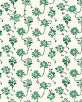 Whimsical Green Floral Vine Pattern Rug