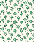 Whimsical Green Floral Vine Pattern Rug