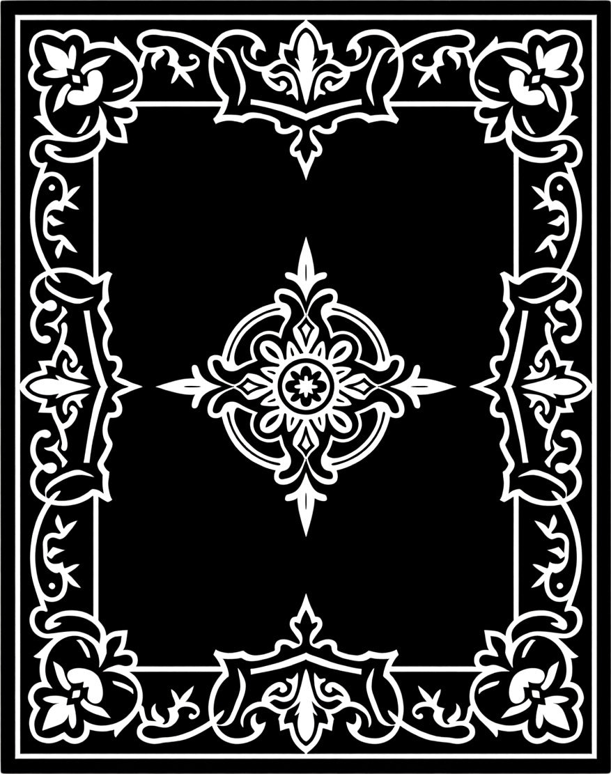 Ornate Floral Border Design Rug