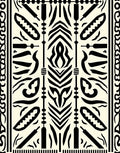 Bold Tribal Shapes Black Ivory Rug