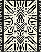 Bold Tribal Shapes Black Ivory Rug
