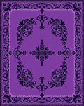 Ornate Purple Black Swirl Pattern Rug