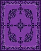 Ornate Purple Black Swirl Pattern Rug