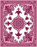 Dainty Pink Floral Medallion Frame Rug