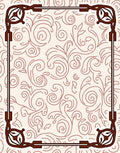 Ornate Swirl Patterned Border Rug