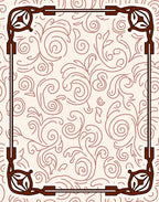 Ornate Swirl Patterned Border Rug