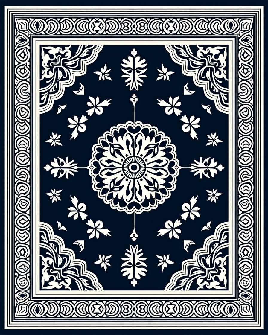 Classic Floral Medallion Pattern Rug