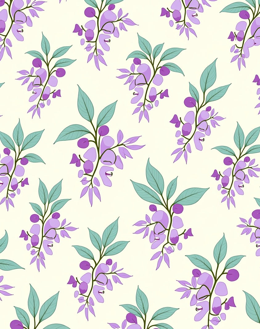 Purple Flower Vine Pattern Rug