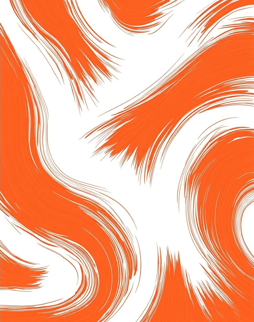 Bold Orange Swirl Pattern Design Rug