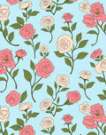 Pastel Rose Blossom Pattern Rug