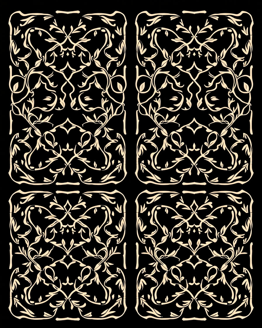 Art Nouveau Floral Vines Pattern Rug