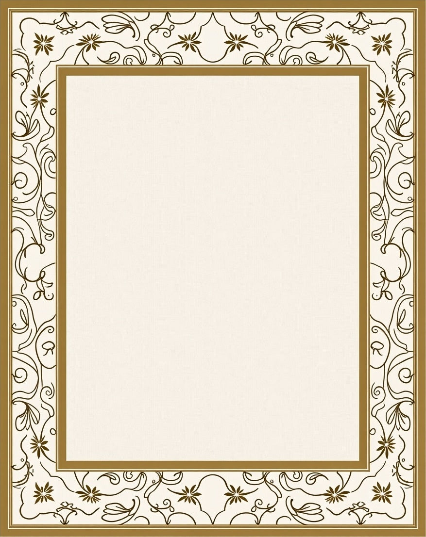 Elegant Floral Scrollwork Pattern Rug