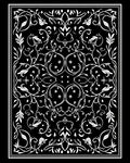 White Black Floral Symmetry Vines Rug